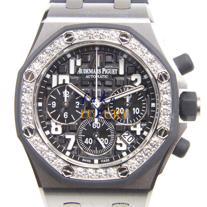 Audemars Piguet 26048SK.ZZ.D002CA.01 - Replica Watch - Automatic - Steel & Diamonds Case - Black - Luxury Replica Watch
