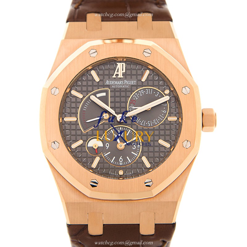 Audemars Piguet 26126OR.OO.D088CR.01 Royal Oak Replica Watch, Automatic, Gray Dial, 18kt Rose Gold - Luxury Replica Watch