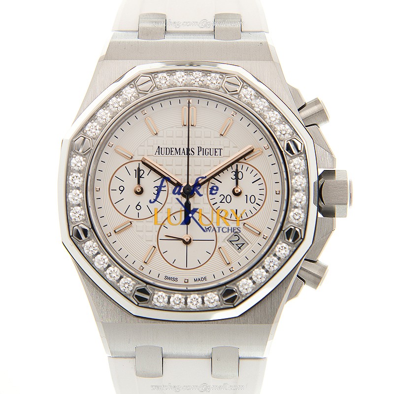 26144STZZD010CA01 - Audemars Piguet Royal Oak Offshore Replica Watch Automatic White Dial Diamonds - Luxury Replica Watch