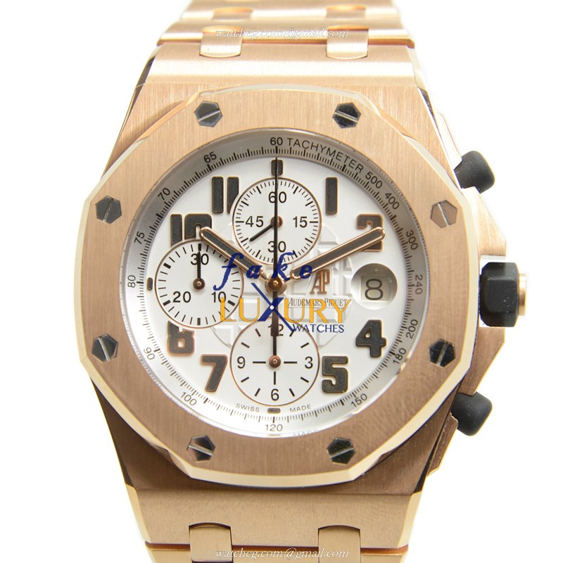 Audemars Piguet Royal Oak Offshore 26170OR.OO.1000OR.01 Replica Watch, Silver Dial, 18kt Rose Gold - Luxury Replica Watch