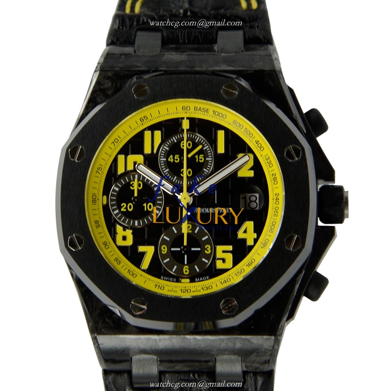 26176FO.OO.D101CR.03 - Audemars Piguet Royal Oak Offshore Replica Watch Forged Carbon Black Dial - Luxury Replica Watch