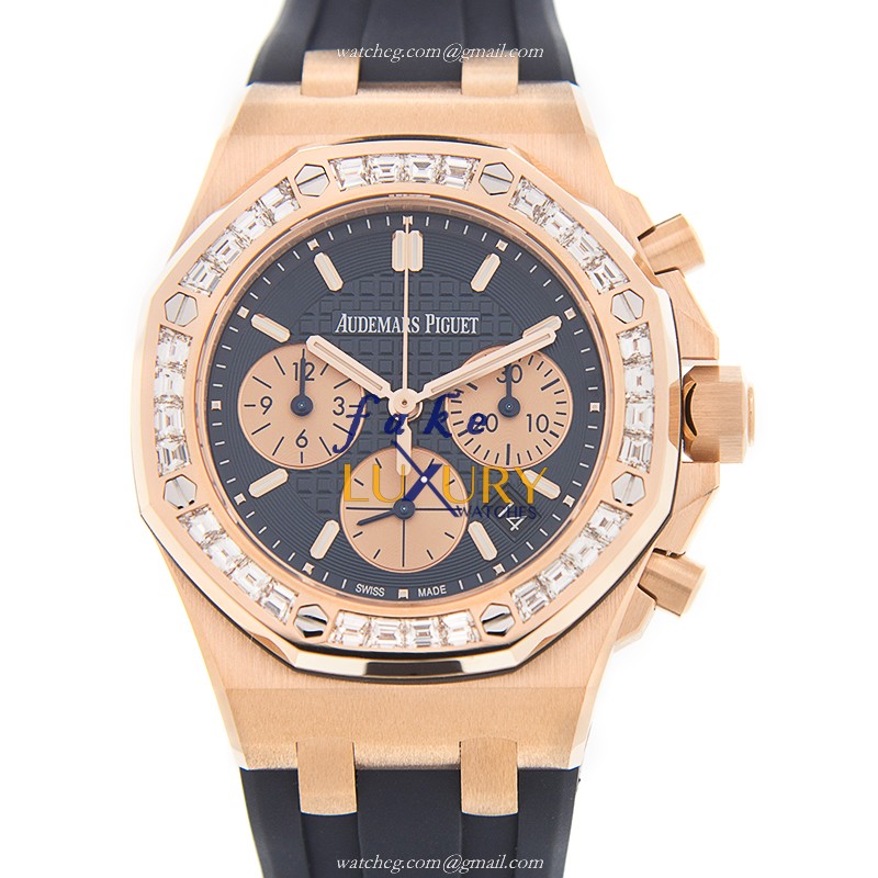 Audemars Piguet 26236OR.ZZ.D027CA.01 Royal Oak Replica Watch, Automatic, Blue Dial, 18kt Rose Gold - Luxury Replica Watch