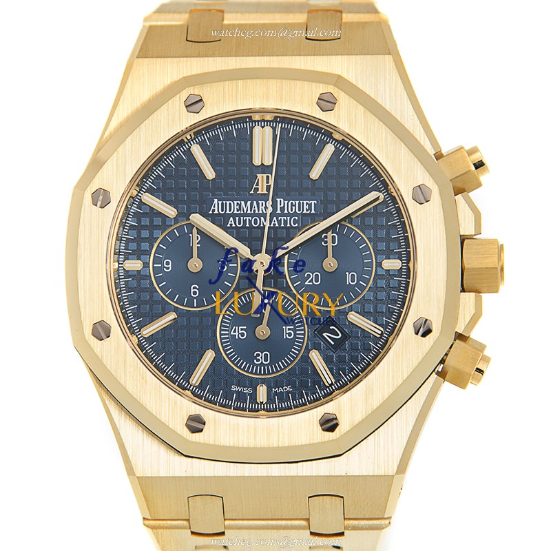 Audemars Piguet 26320BA.OO.1220BA.02 Royal Oak Replica Watch, Blue Dial, 18kt Yellow Gold Case - Luxury Replica Watch