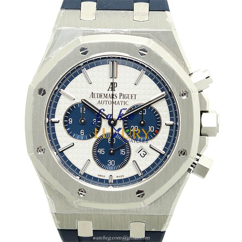 Audemars Piguet 26326ST.OO.D027CA.01 Royal Oak Automatic Silver Dial on Blue Rubber - Luxury Replica Watch