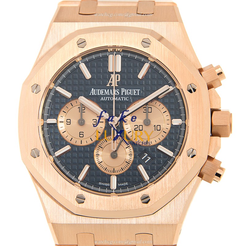 Audemars Piguet 26331OR.OO.1220OR.01 Royal Oak Replica Watch, Automatic, Blue Dial, 41mm Rose Gold - Luxury Replica Watch