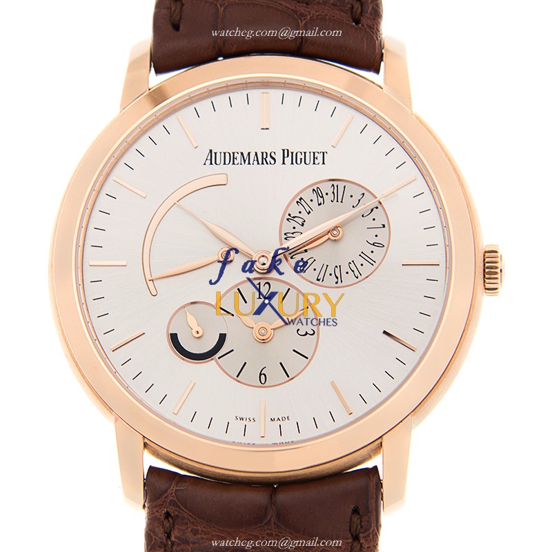 Audemars Piguet Jules 26380OR.OO.D088CR.01 Automatic Silver Dial Brown Alligator - Luxury Replica Watch