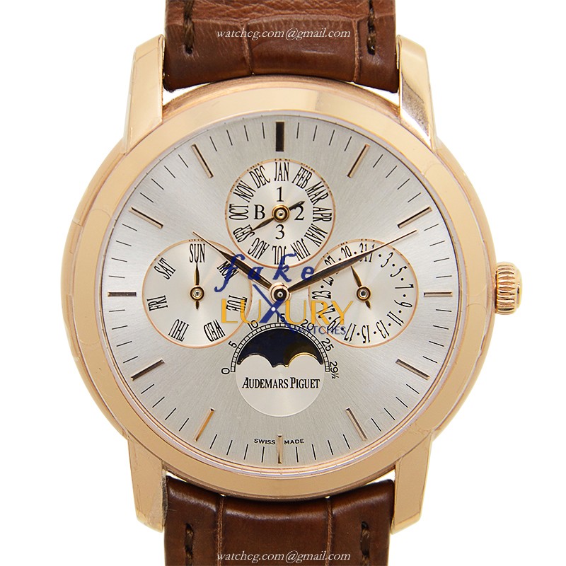 Audemars Piguet 26390OR.OO.D088CR.01 Replica Watch, Automatic, Silver Dial, 18kt Rose Gold Case - Luxury Replica Watch