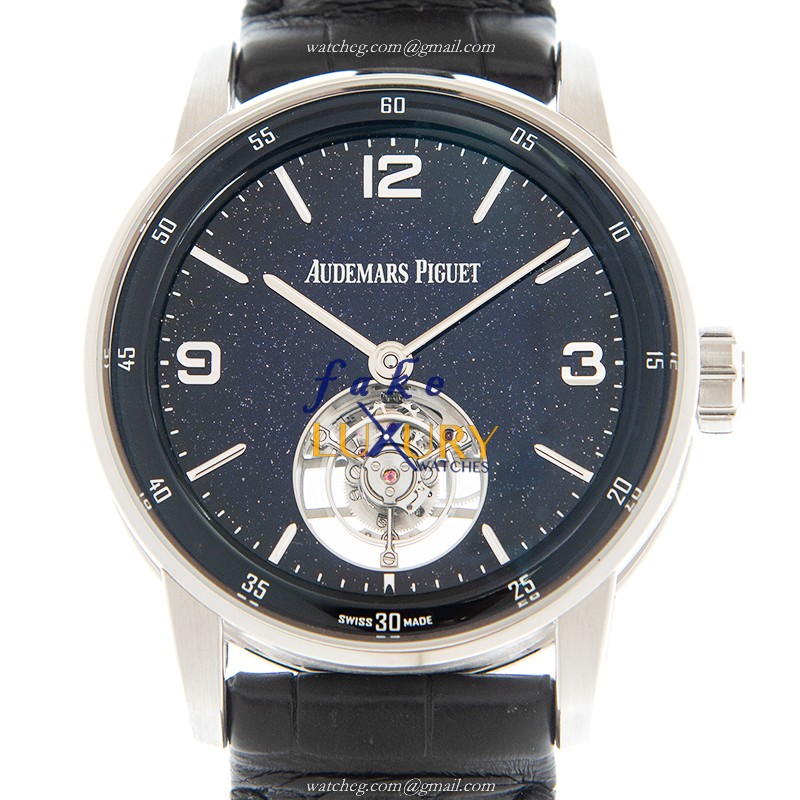 Audemars Piguet 26396BC.OO.D002CR.01 Replica Watch, Automatic, Blue Dial, 18kt White Gold Case - Luxury Replica Watch