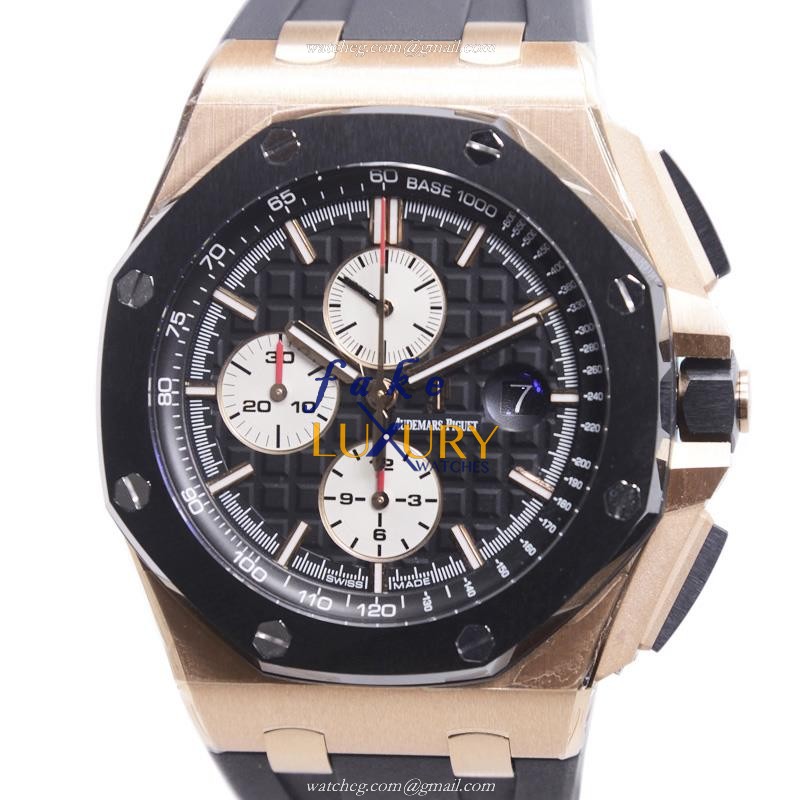 Audemars Piguet 26400RO.OO.A002CA.01 Royal Oak Offshore Replica Watch, Automatic, Black Dial, 18kt - Luxury Replica Watch