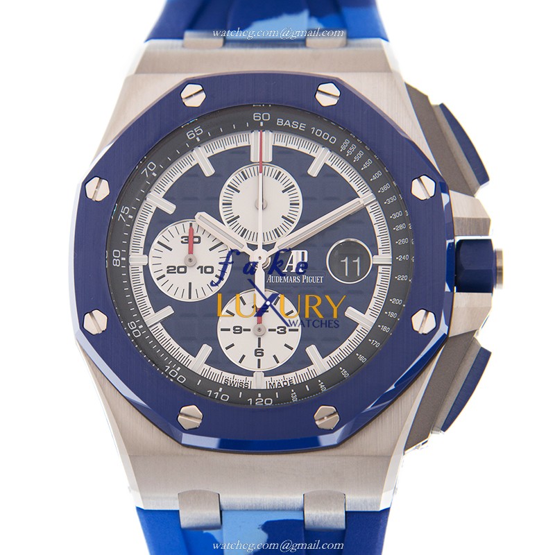 26400SO.OO.A335CA.01 - Audemars Piguet Royal Oak Offshore Replica Watch - Blue Dial Rubber Strap - Luxury Replica Watch