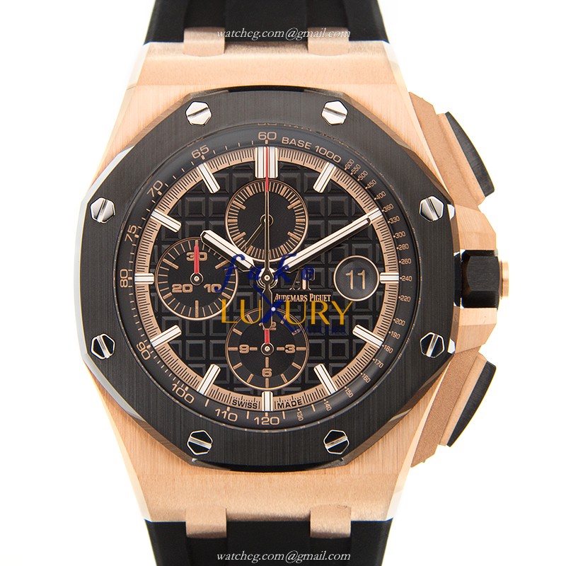 Audemars Piguet 26401RO.OO.A002CA.02 Royal Oak Offshore Replica Watch With 18kt Rose Gold Case And - Luxury Replica Watch
