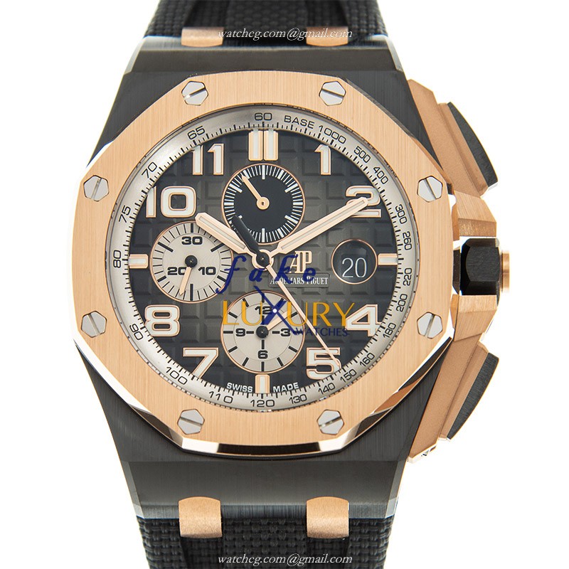 Audemars Piguet 26405NR.OO.A002CA.01 Royal Oak Offshore Replica Watch, Automatic, Gray Dial, Rose - Luxury Replica Watch
