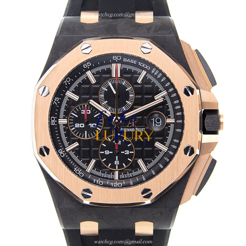 Audemars Piguet 26406FR.OO.A002CA.01 - Replica Watch - Forged Carbon & Pink Gold - 44mm - Automatic - Luxury Replica Watch