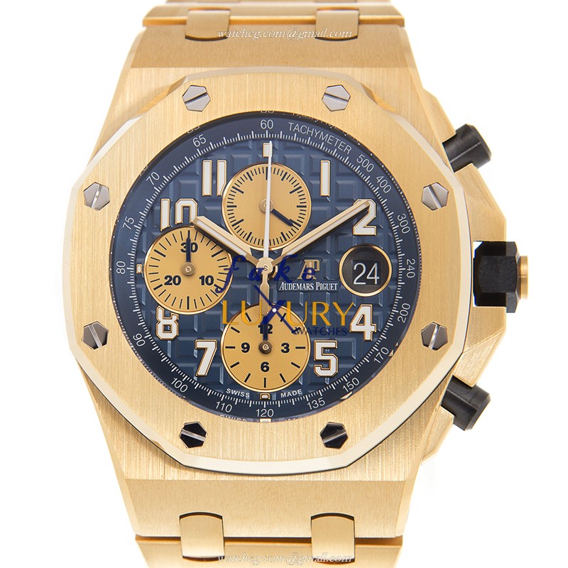 26470BA.OO.1000BA.01 - Audemars Piguet Royal Oak Offshore Replica Watch 18kt Yellow Gold Blue Dial - Luxury Replica Watch