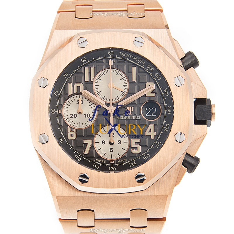 Audemars Piguet 26470OR.OO.1000OR.02 Royal Oak Offshore Replica Watch, Automatic, Gray Dial, 18kt - Luxury Replica Watch