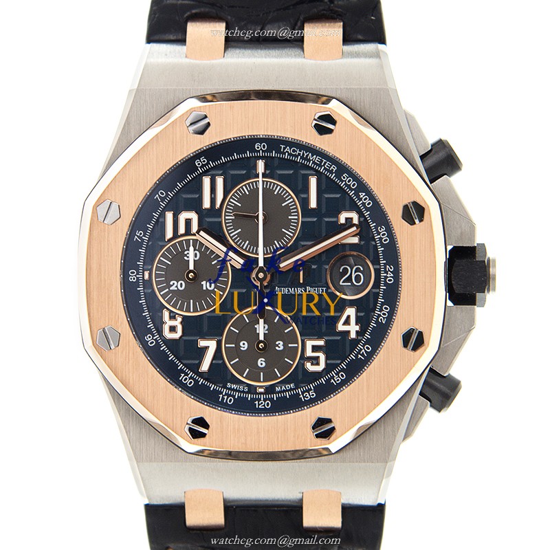 Audemars Piguet Royal Oak Offshore 26471SR.OO.D101CR.01 Replica Watch Blue Dial Rose Gold Steel - Luxury Replica Watch