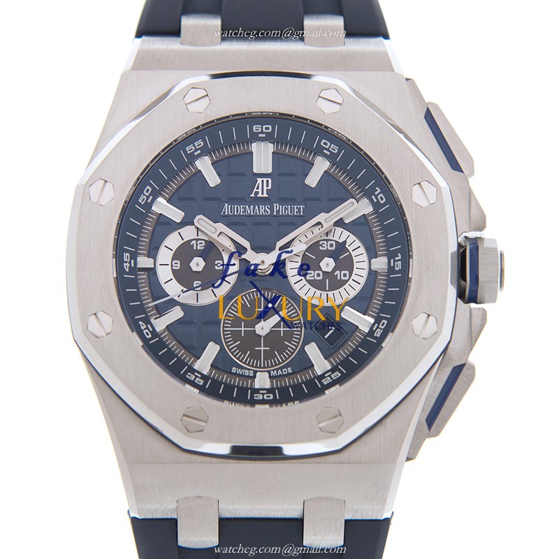 Audemars Piguet 26480TI Replica Watch with Blue Dial on Rubber Strap - Luxury Replica Watch
