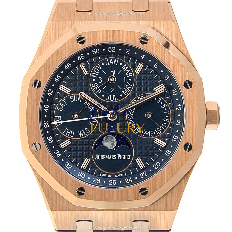Audemars Piguet Royal Oak 26574OR.OO.1220OR.02 Automatic Blue Dial 18kt Rose Gold Replica Watch - Luxury Replica Watch