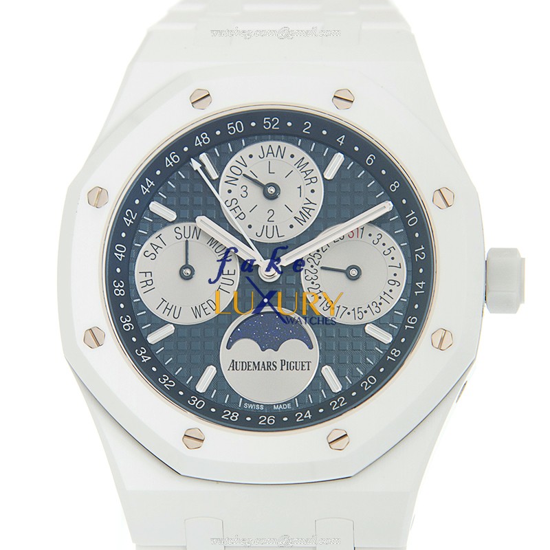 Audemars Piguet 26579CB.OO.1225CB.01 Royal Oak Blue Dial Ceramic Automatic Replica Watch - Luxury Replica Watch