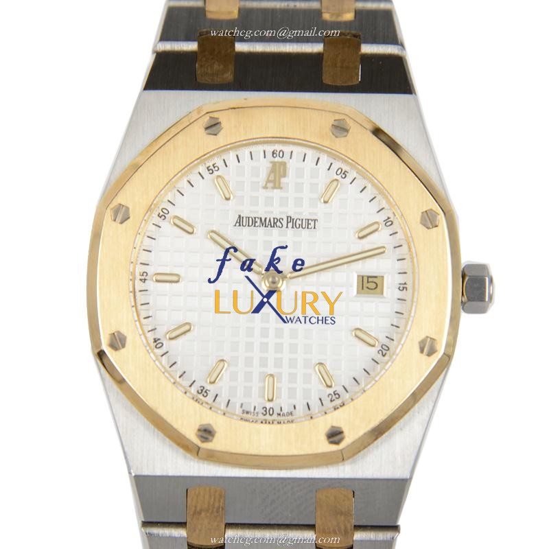 Audemars Piguet Royal Oak 56175SA.O.0789SA.09 Quartz 18kt Gold & Steel Silvery Dial Replica Watch - Luxury Replica Watch