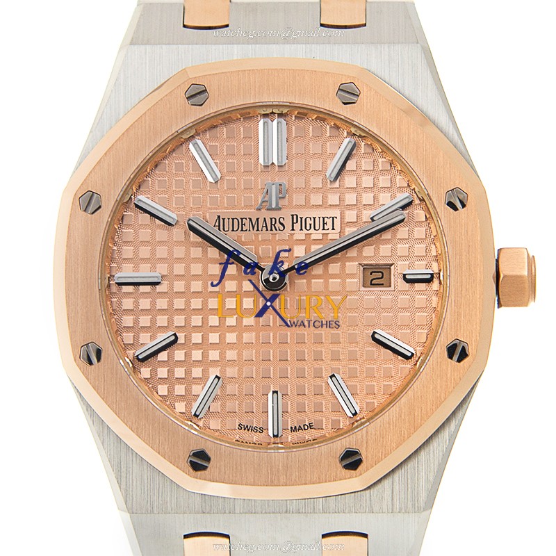 Audemars Piguet Royal Oak 67650SR.OO.1261SR.01 Replica Watch, Quartz, Gold Dial, 18kt Rose Gold & - Luxury Replica Watch