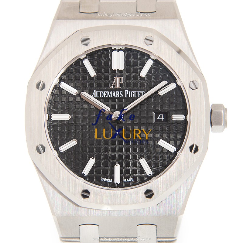 Audemars Piguet Royal Oak Replica Watch 67650ST.OO.1261ST.01, Quartz Movement, Black Dial, Steel - Luxury Replica Watch