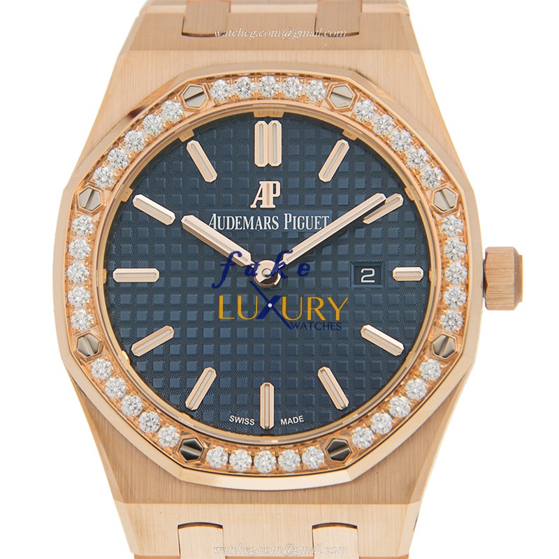 Audemars Piguet 67651OR.ZZ.1261OR.02 Replica Watch, Blue Dial, Rose Gold & Diamonds Case, Quartz - Luxury Replica Watch