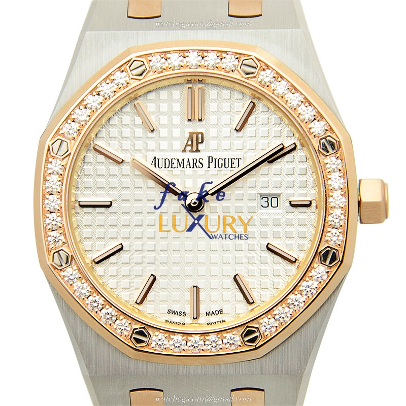 Audemars Piguet 67651SR.ZZ.1261SR.01 Royal Oak Offshore Quartz 18kt Rose Gold Diamond Replica Watch - Luxury Replica Watch
