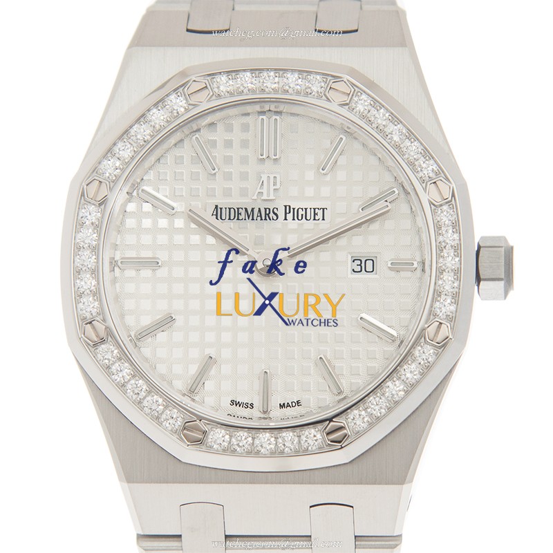 Audemars Piguet Royal Oak 67651ST.ZZ.1261ST.01 Quartz Stainless Steel Diamonds Silver Dial Replica - Luxury Replica Watch
