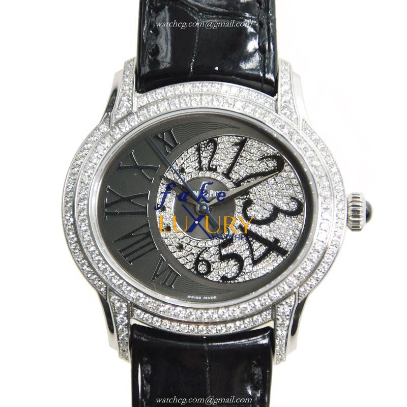 Audemars Piguet Millenary 77302BC.ZZ.D001CR.01 Automatic 18kt White Gold Diamond Black Dial Replica - Luxury Replica Watch