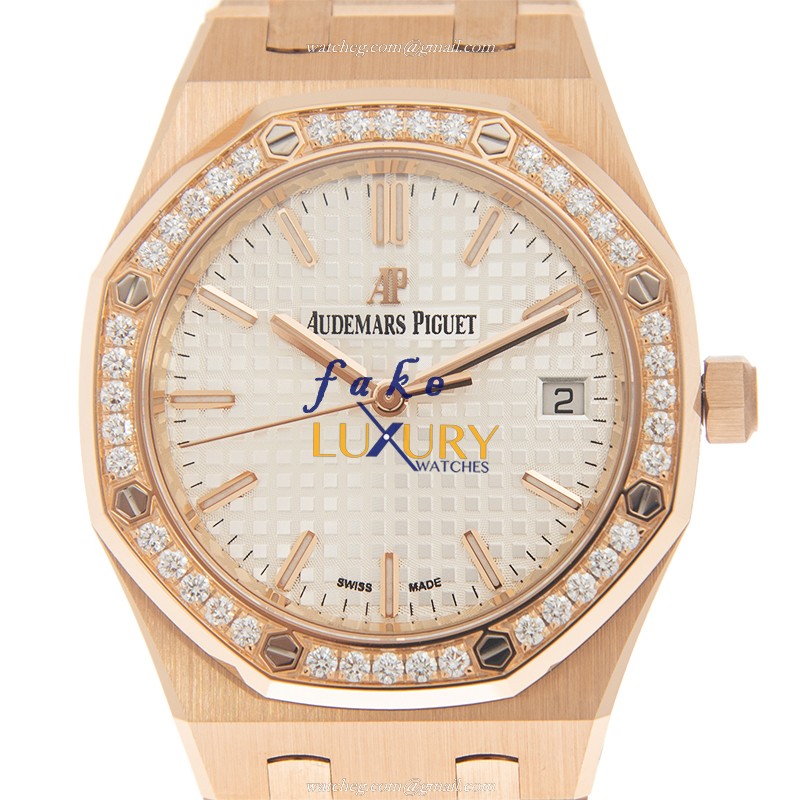 Audemars Piguet 77351OR.ZZ.1261OR.01 Automatic 34mm Silver Dial Rose Gold Replica Watch - Luxury Replica Watch