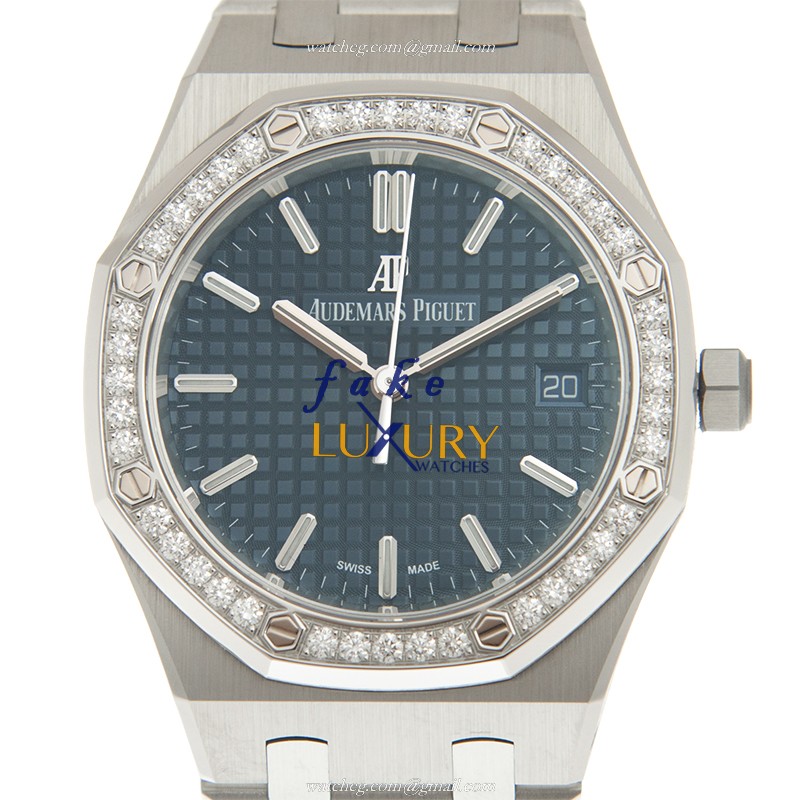 Audemars Piguet Royal Oak 77351ST.ZZ.1261ST.01 Automatic Blue Dial Stainless Steel & Diamonds - Luxury Replica Watch