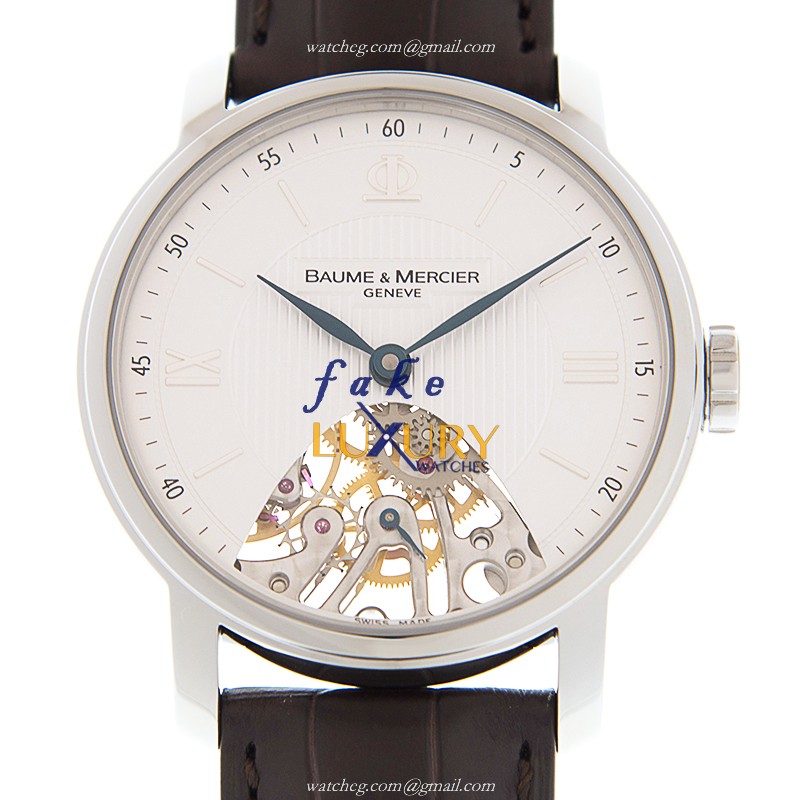 Baume & Mercier M0A08786 Classima Replica Watch, 42mm Manual Wind, White Dial Steel - Luxury Replica Watch