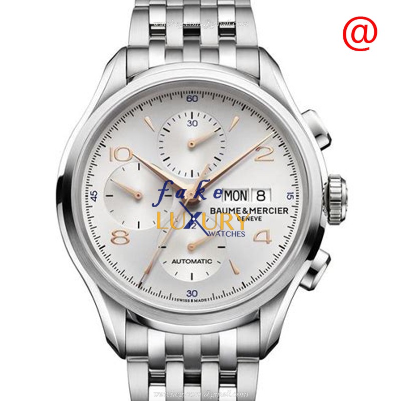 Baume & Mercier M0A10130 Clifton Replica Watch, Automatic Movement, Silver Dial, Steel Bracelet - Luxury Replica Watch