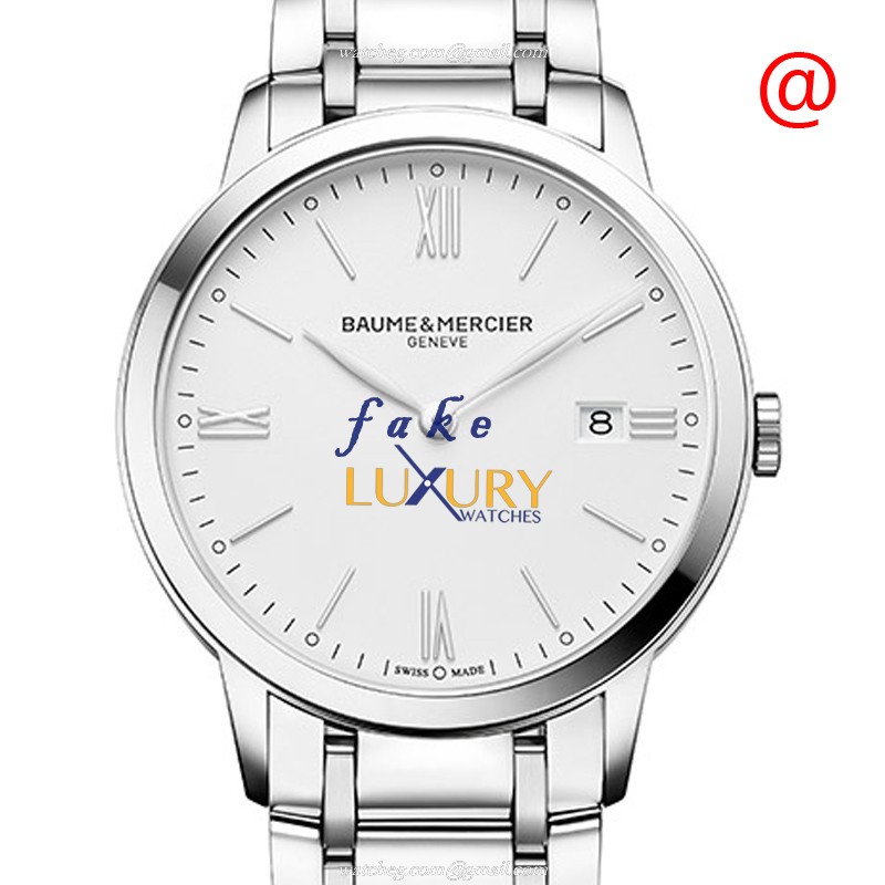 Baume & Mercier M0A10354 CLASSIMA Replica Watch, Quartz Movement, White Dial, Steel Bracelet - Luxury Replica Watch