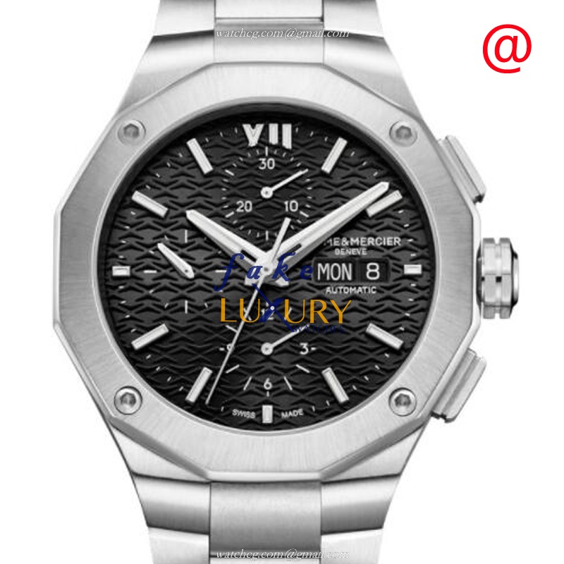 Baume & Mercier Riviera M0A10624 Replica Watch, Automatic, Black Dial, Steel Bracelet - Luxury Replica Watch