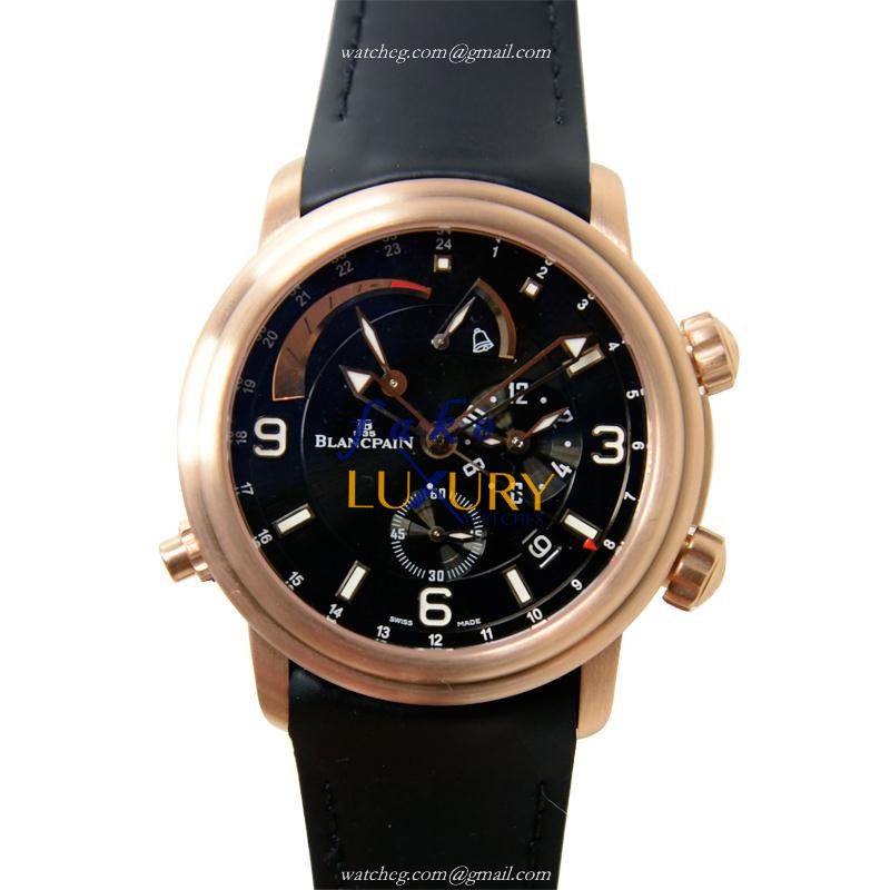 Blancpain 2841-3630-64B LEMAN Replica Watch, Automatic Movement, Black Dial, Rose Gold Case - Luxury Replica Watch