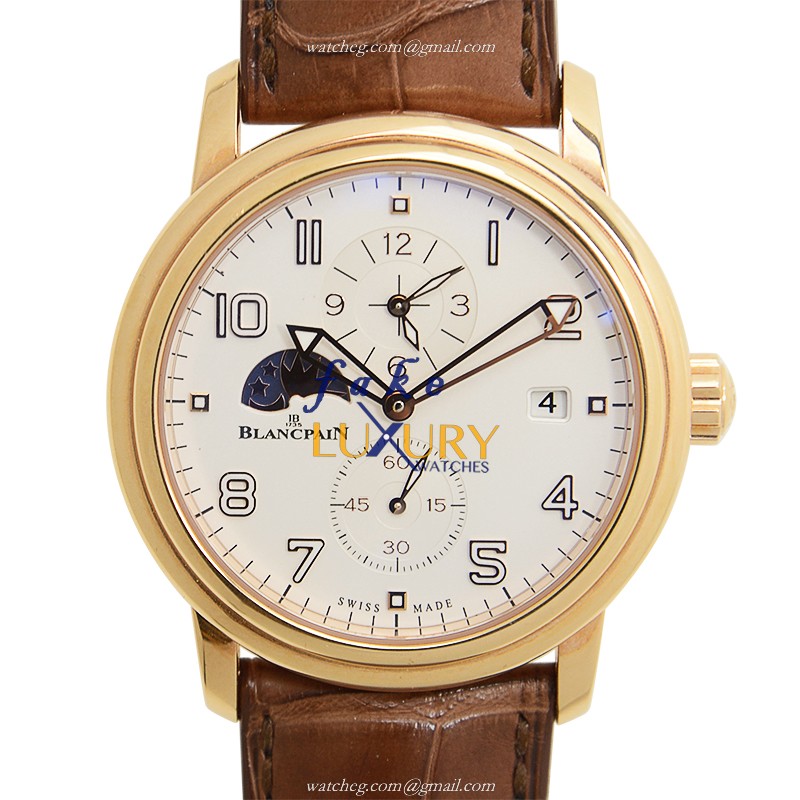 Blancpain Leman 2860-3642-53B Replica Watch, Automatic, Rose Gold Case, White Dial - Luxury Replica Watch