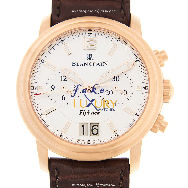 Blancpain LEMAN Replica Watch 2885F-36B42-53B Automatic 18kt Rose Gold Silvery White Dial Brown - Luxury Replica Watch