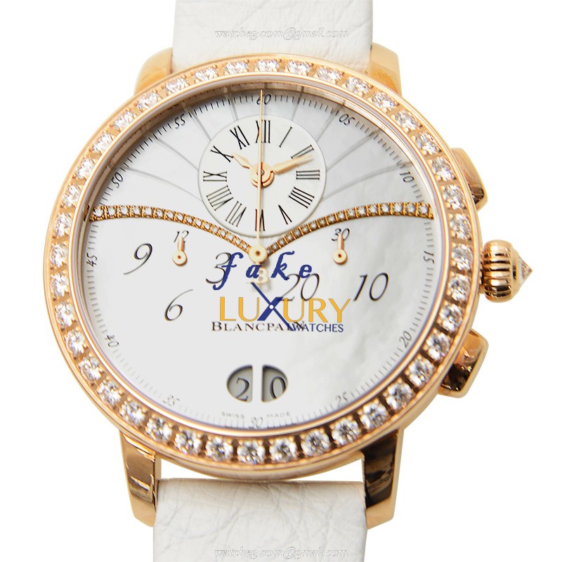 Blancpain 3626-2954-58A Women's Automatic 18kt Rose Gold Diamond White Dial Replica Watch - Luxury Replica Watch