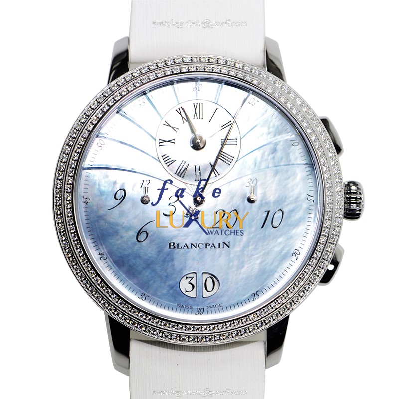 Blancpain 3626-4544L-64A Replica Watch, Automatic, Blue Mother of Pearl Dial, Steel & Diamonds - Luxury Replica Watch