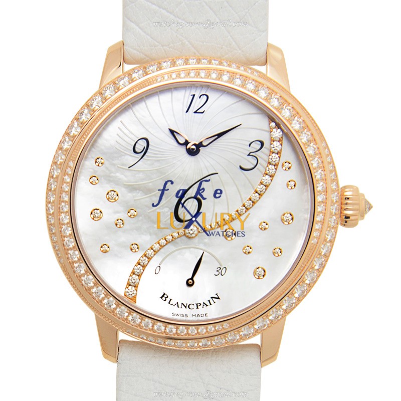 Blancpain 3650A-3754-58B Replica Watch - Automatic - 18kt Rose Gold Diamonds - Ostrich Leather - Luxury Replica Watch