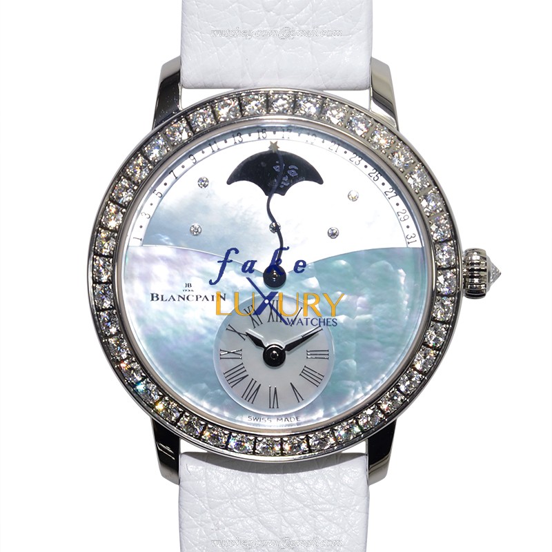 3653-1954-58B - Blancpain Replica Watch Automatic 18kt White Gold Diamond Light Blue Dial - Luxury Replica Watch