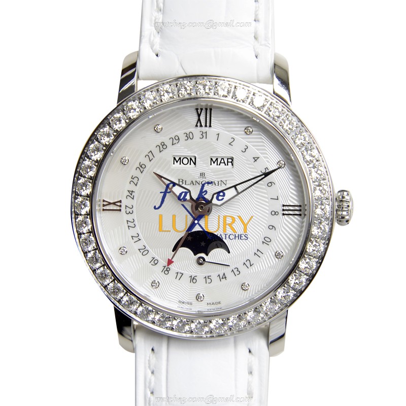 Blancpain 3663-4654-55B Replica Watch, White Dial, Stainless Steel & Diamonds Case, Automatic - Luxury Replica Watch