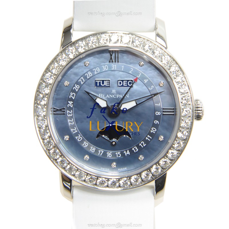 Blancpain 3663-4654L-52B Replica Watch With Automatic Movement, Blue Mother of Pearl Dial, White - Luxury Replica Watch