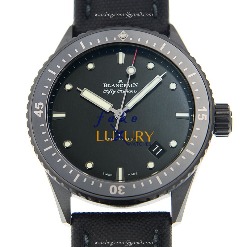 Blancpain Fifty Fathoms 5000-0130-B52A Automatic Ceramic Black Dial Nylon Replica Watch - Luxury Replica Watch