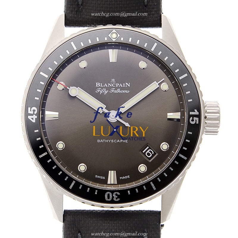 5000-1110-B52A - Blancpain Fifty Fathoms Replica Watch - Automatic Gray Dial Canvas Strap - Luxury Replica Watch