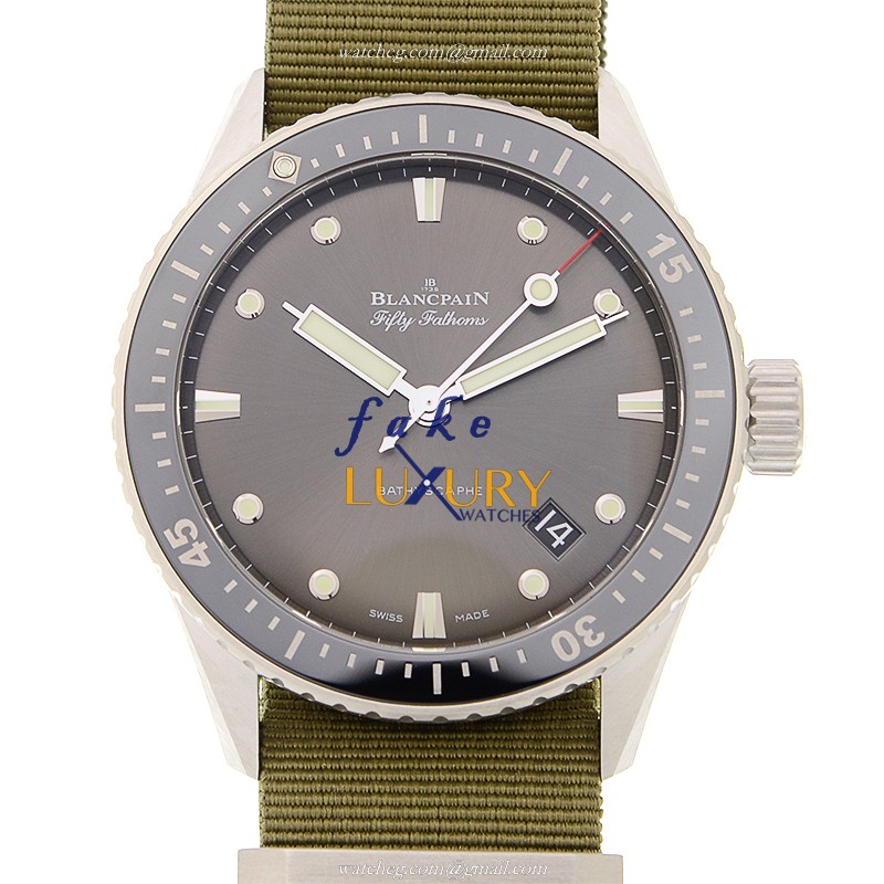 Blancpain Fifty Fathoms 5000-1110-NAKA Automatic Green Canvas Steel Replica Watch - Luxury Replica Watch