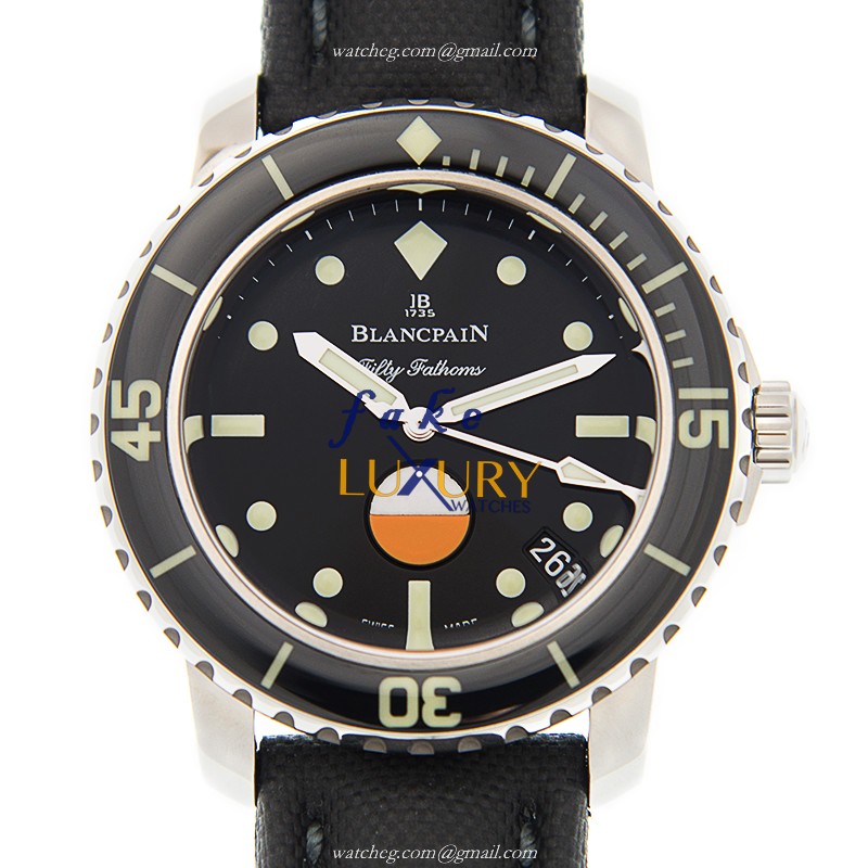 Blancpain 5008-1130-B52A Replica Watch - Fifty Fathoms Automatic - Steel Case - Black Dial - Canvas - Luxury Replica Watch