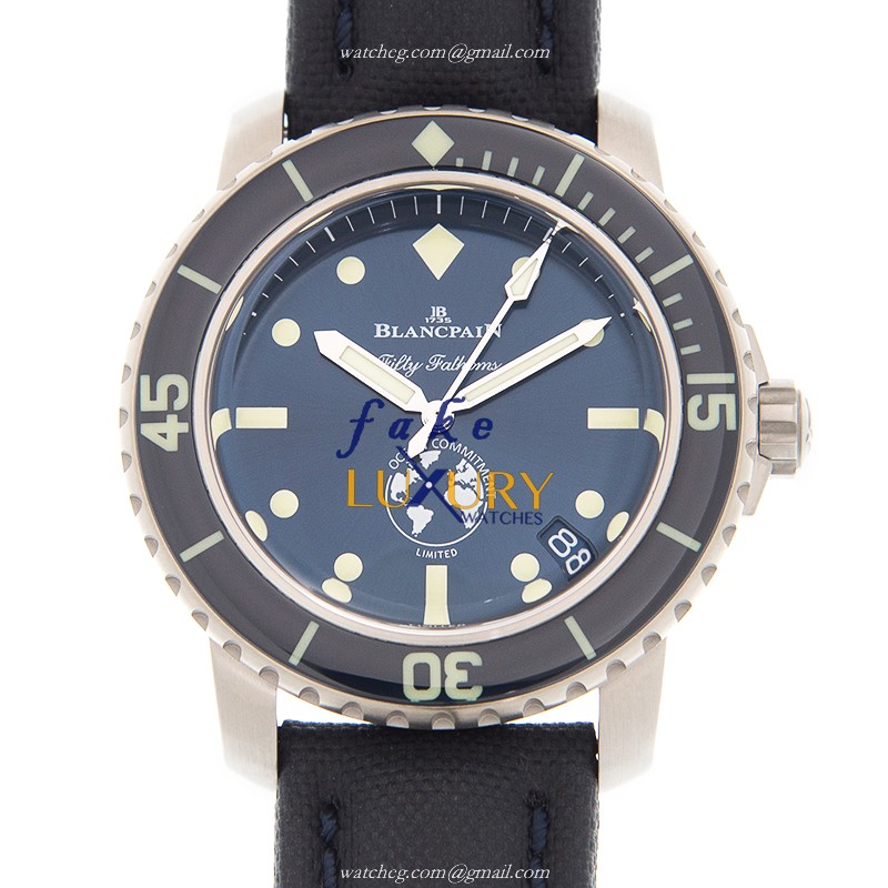Blancpain 5008-11B40-NAOA Replica Watch Automatic Movement Blue Dial Steel Case - Luxury Replica Watch